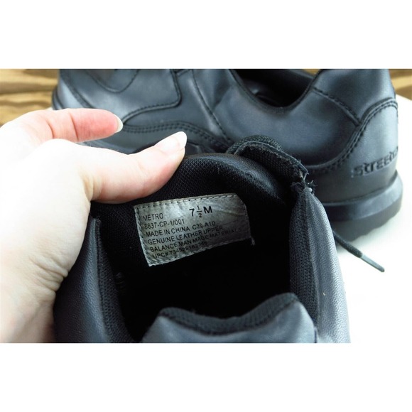 Streetcars Women Size‎ 7.5 M Black Work Leather Metro - Picture 7 of 9